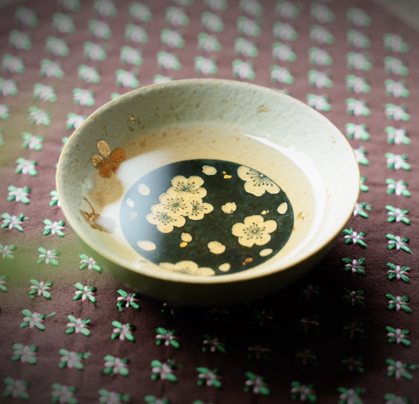 Hand-Painted Plum Blossom Ceramic Tea Cup